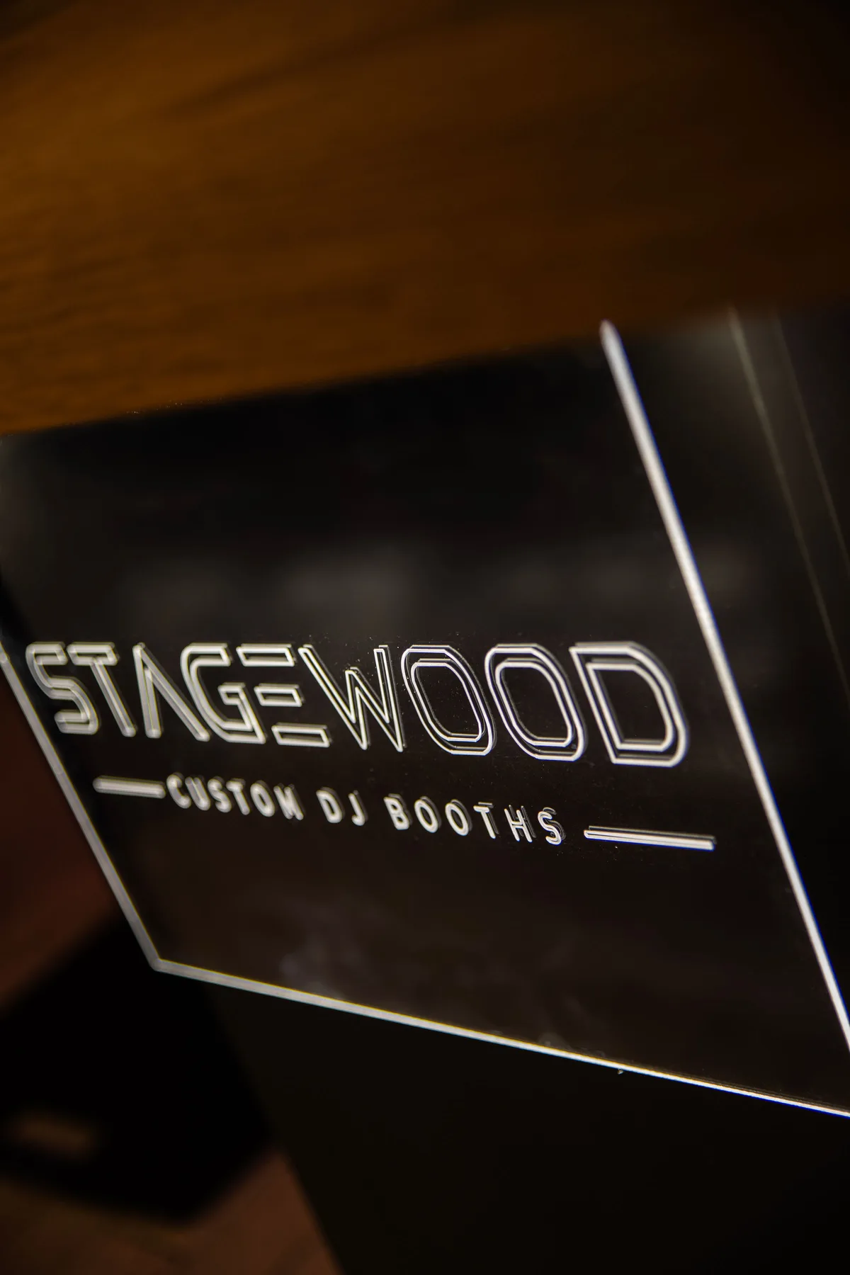 Stagewood logo panel below the wood-appearance top.